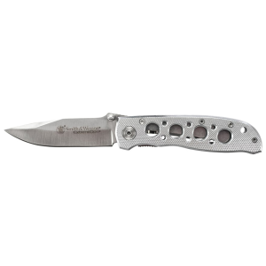 Smith & Wesson Extreme Ops Pocket Knife 3.4" Drop Point 7Cr17MoV High Carbon Stainless Steel Blade Skeletonized Aluminum Handle