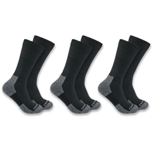 Carhartt Men's Lightweight Stretch Top Crew Sock Black XL 3 Pack