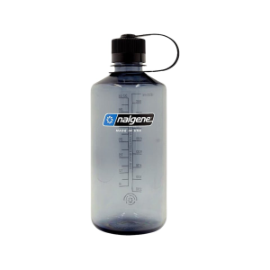 Nalgene Narrow Mouth 32oz Water Bottle Smoke Gray W/ Black Cap
