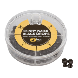 Loon Tin Drops Skinny Water Split Shot Assortment 4 Sizes Black