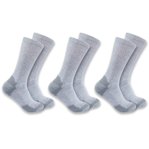Carhartt Men's Midweight Crew Socks Gray XL 3 Pack