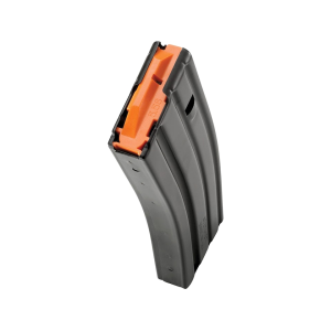 DuraMag SS Magazine AR-15 223 Remington, 5.56x45mm, 300 AAC Blackout 30-Round Stainless Steel Black Orange Follower