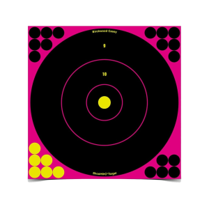 Birchwood Casey Shoot-N-C Adhesive Pink Target 12" Bullseye 5PK