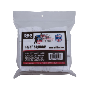 Pro-Shot Gun Cleaning Patches 6mm to 7mm Square Cotton 500PK