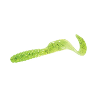 Mister Twister Twister Tail 4" Grub Chartreuse/Silver Flake 20PK