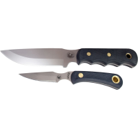 Knives of Alaska Bush Camp/Cub Bear Combo Fixed Blade Knife Set Rubber Handles Black with Bush Camp Knife, Cub Bear Caping Knife and Leather Sheath