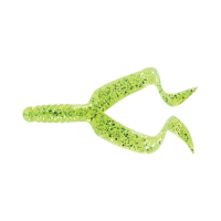 Mister Twister Double Tail 4" Grub Chartreuse/Silver Flake 10PK