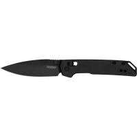Kershaw Mini Iridium Pocket Knife 3" Spear Point D2 Black Oxide Blade Aluminum Handle Black