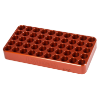 Lyman Aluminum Reloading Tray 0.565 Hole Diameter 7mm Remington Magnum, 300 WSM, 458 Winchester Magnum 50-Round Orange