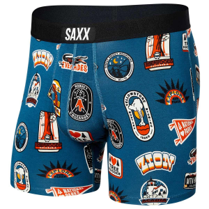 Saxx Ultra Boxer with Fly - Men's - Park Badges Blue - L -  Saxx Underwear, SXBB30F-PAG-L