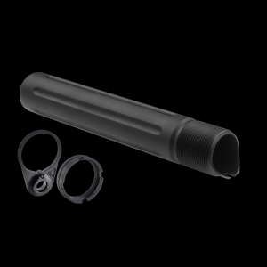 Primary Weapons Systems AR-15 Ratchet Lock Castle Nut / End Plate Set with Enhanced Pistol Buffer Tube