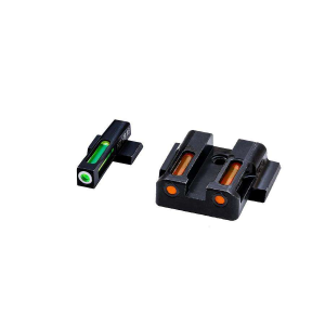Hi Viz LiteWave H3 Tritium / Litepipe Night Sight Set for Smith & Wesson Shield - Green White Orange