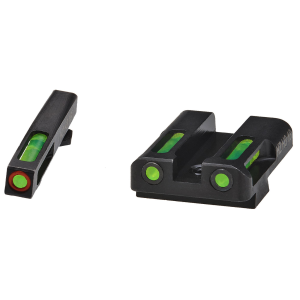 Hi Viz LiteWave H3 Tritium / Litepipe Night Sight Set for Small Frame Glock Pistols - Green Orange Green