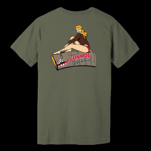 GunMag Pin-Up Short Sleeve T-Shirt - Green w/ BLK Logo - S