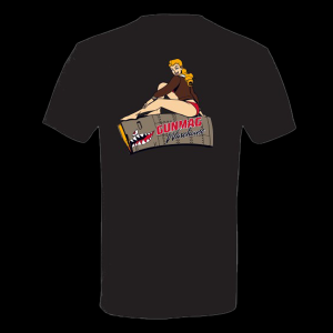 GunMag Pin-Up Short Sleeve T-Shirt - Black w/ RED Logo - S