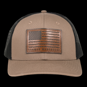 GunMag Leather Flag Patch Snapback Hat - FDE / Black