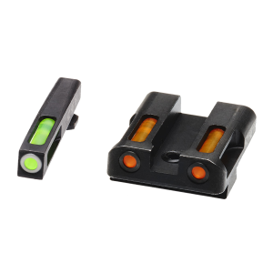 Hi Viz LiteWave H3 Tritium / Litepipe Night Sight Set for Small Frame Glock Pistols - Green White Orange