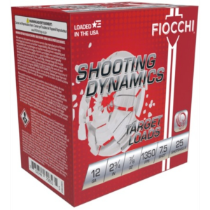 Fiocchi Shooting Dynamics Target Load 2.75" 12 Gauge Ammo 7/8oz #7.5 Shot 25-Shells