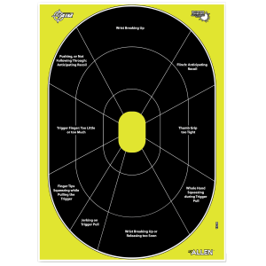 Allen EZ Aim Non-Adhesive Handgun Trainer 12"x18" Target 8-Pack