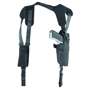 Uncle Mike's Pro Pak Vertical Shoulder Holster, Size 1, Fits Large Auto With 4" Barrel, Right Hand, Black 75011