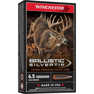 WINCHESTER AMMO Ballistic Silvertip 6.5 Creedmoor 140Gr Controlled Expansion 20rd Box Rifle Ammo (SBST65CM)