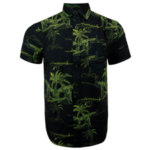 RETRO RIFLE Palm OD Green Button Down Shirt, Medium (PALMODGREEN-M) - Retro Rifle