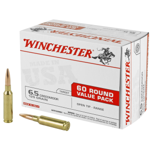 WINCHESTER AMMO 6.5 CREEDMOOR USA TARGET FMJOT 125 GR RD/ BOX: 60 RIFLE Ammo (USA65CMVP)