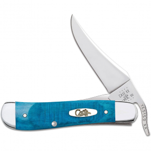 CASE XX Sawcut Jigged Caribbean Blue Bone RussLock 2.7in Folding Knife (25589)