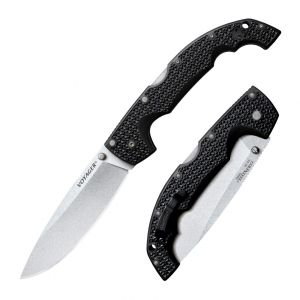 COLD STEEL XL Voyager 5.5in Drop Point Blade Black Griv-Ex Handle Folding Knife (CS-29AXB)