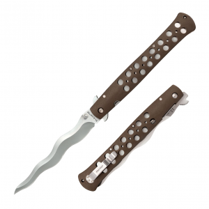 COLD STEEL Ti-Lite 6in Kris Blade Flat Dark Earth Zytel Handle Folding Knife (CS-26SXK6)