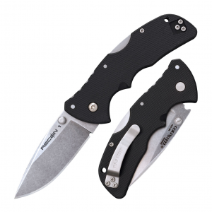 COLD STEEL Mini Recon 1 3in Spear Point Blade Black GRN Handle Folding Knife (CS-27BAS)