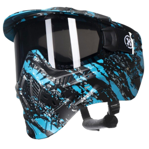 HK ARMY HSTL ?Fracture Black/Turquoise Paintball Mask with Smoke Thermal Lens (77100009)