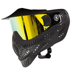 HK ARMY HSTL Black Paintball Mask with Gold Thermal Lens (77100105)