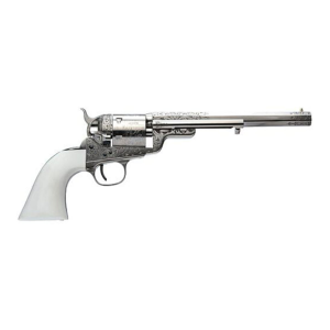 CIMARRON Richards-Mason 1851 .38 Special 7.5in 6rd Ivory Grip WBH Engraving Nickel Conversion Revolver (CA925N00G13WBH)