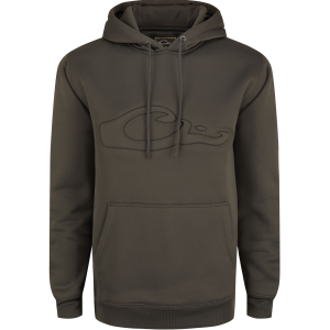 DRAKE Men's Back Eddy Embossed Mud Brown Hoodie (DW2298-MDB)