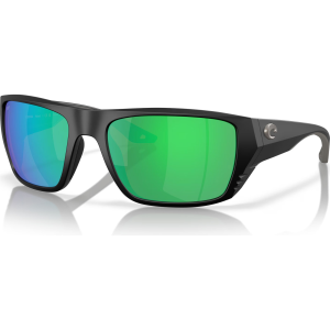 COSTA DEL MAR Men's Finlet Matte Black/Green Mirror 580p Polarized Sunglasses (06S9118-91180859) - Costa Del Mar