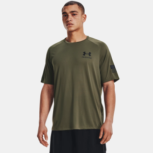UNDER ARMOUR Men's Tech Freedom Marine OD Green Short Sleeve T-Shirt (1369468-393)