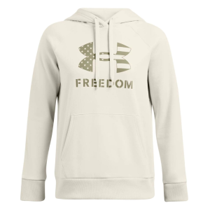 UNDER ARMOUR Women's Rival Freedom Logo Summit White Hoodie (1386360-110)