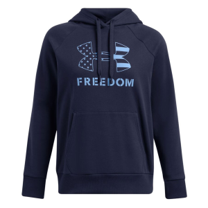 UNDER ARMOUR Women's Rival Freedom Logo Midnight Navy Hoodie (1386360-410)