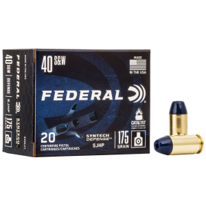 FEDERAL Syntech Defense 40 S&W 175 Grain 20Rd Box Handgun Ammo (S40SJT1)