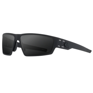 GATORZ EYEWEAR Warhawk Black Frame w/ Black Logo and Smoke Optimized Polarized Lens Sunglasses (GZ-15-010)