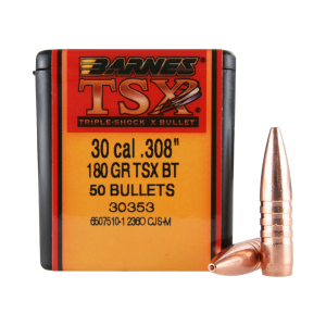BARNES Triple-Shock X 30 Cal. 180Gr 50 Per Box Ammo (30353)