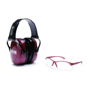 HOWARD LEIGHT Shooting Combo Kit, Earmuff Dusty Rose, Clear Glasses (1727)