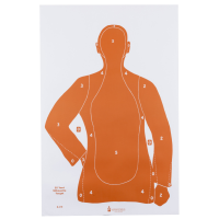 Action Target B-21E, Orange Qualification Paper Target, 25 Yard Silhoutte, 23"x35", 100 Per Box B-21EORANGE-100