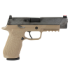 wilson combat/sig wcp320 full-size 9mm 4.7in 2x 17rd mags tan module pistol, action tune with curved trigger (sig-wcp320f-9tatc)