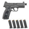 fn america 509 tactical 9mm 4.5in black 2x 10rd + 3x 10rd free mags bundle with case (66-101650)