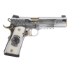 eaa girsan mc1911 liberador ii 9mm 5in 10rd chrome/gold engraved pistol (391053)