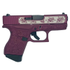glock 43 gen 4 9mm luger 3.41in 6rd black cherry roses vs paisley semi-automatic pistol (ui4350201 modbcp)