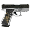 glock 43x 9mm luger 3.41in barrel 2x 10rd mags silver cerakote w/ black/gold glitter pistol (ux4350204nfdl)