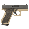 glock 43x 9mm luger 3.41in 2x 10rd mags "topography" tan pistol (ux4350204expct)